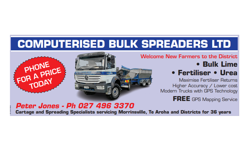 Computerised Bulk Spreaders Ltd Matamata Area Yellow® NZ